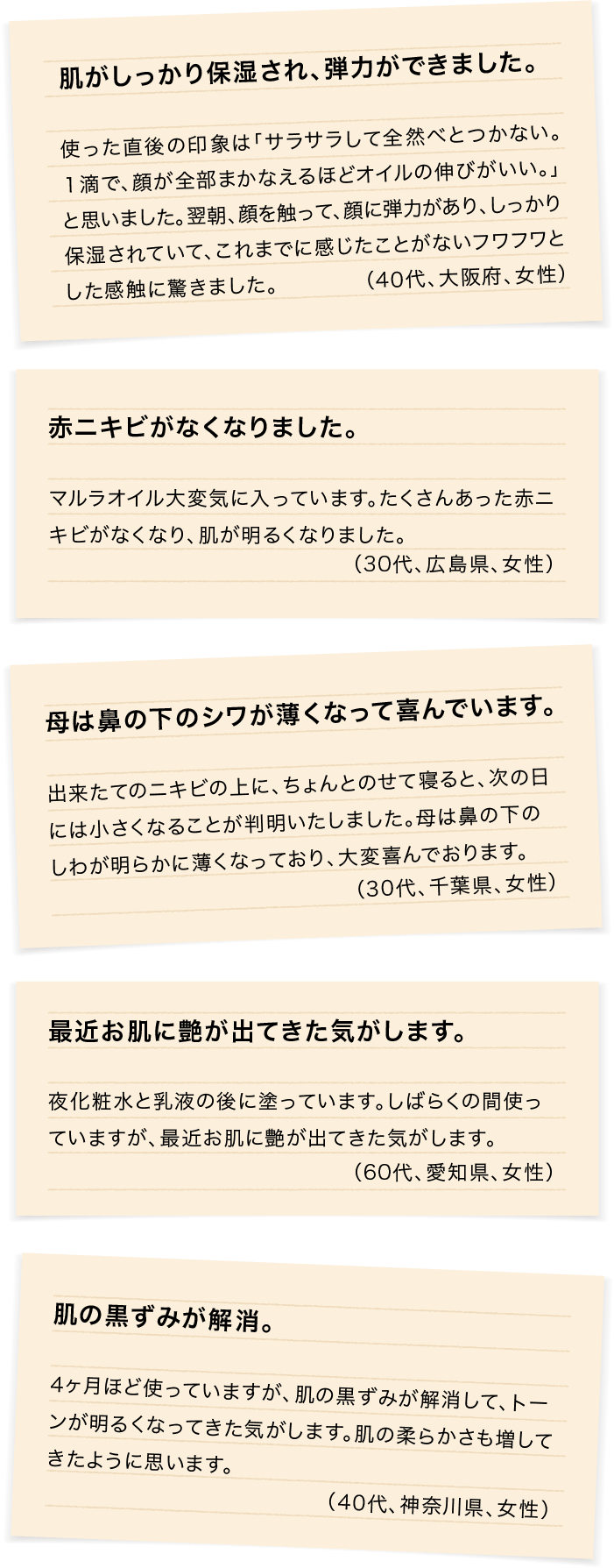 モニターの方々からの感想